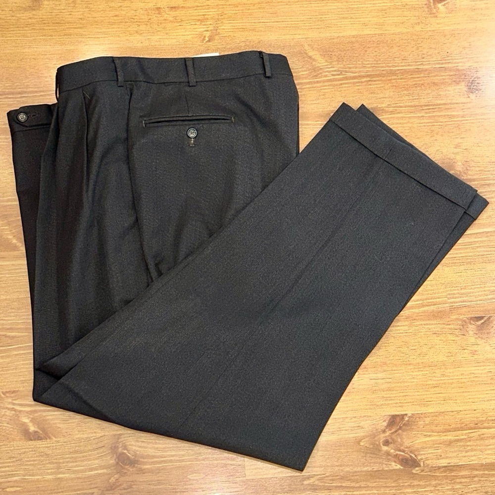 Nordstrom Brown Black Men’s 100% Wool Classic Dress Pants Size 40R EUC